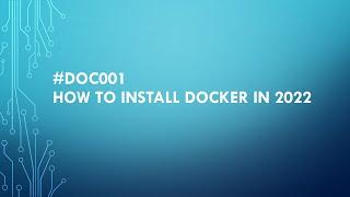 #DOC001 How to Install Docker in 2022 on CentOS 8 #docker #kubernetes #container