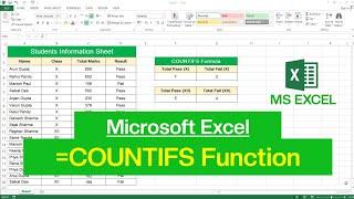 How to use COUNTIFS Formula in Microsoft Excel | COUNTIFS Function in Excel