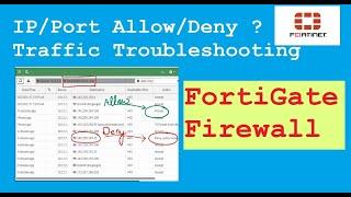 Traffic troubleshooting | IP address/port allow or deny | Traffic logs in FortiGate Firewall