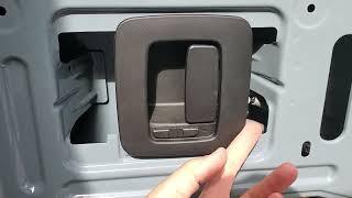 How to remove Sprinter rear door latch handle.