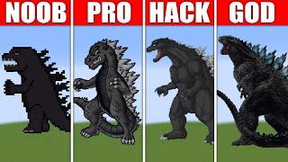 Pixel Art (NOOB vs PRO vs HACKER vs GOD) Godzilla in Minecraft