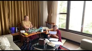 Shechen Rabjam Rinpoche working on transcriptions in Bhutan