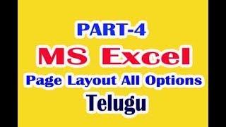 Excel Page Layout Menu All Options in Telugu Part 4