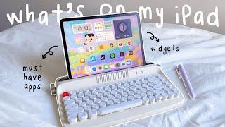 what's on my iPad : productivity apps, cute widgets + giveaway | aesthetic iPad setup, iOS15 