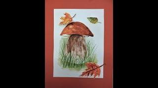 Рисуем гриб акварелью(мастер-класс)/Drawing a mushroom, Watercolor (Master Class)