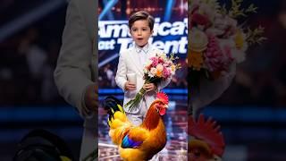 The talented kid who charmed everyone  when he turned roses into chickens on AGT!?#shorts #funny