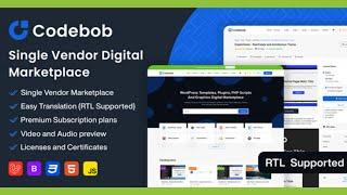 Codebob - Single-Vendor Digital Marketplace script download || Codebob php script free download