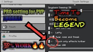 BEST PvP Settings For MCPE Touch Player!! // Mobile User // Minecraft Bedrock Edition