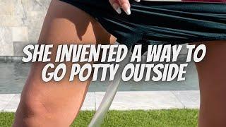 Girl makes an outside she wee so she can pee outside like boys