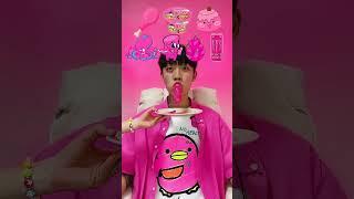 Random Pink food MUKBANG #shorts