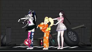 Ibuki, Hiyoko, and Mikan doing the banana dance for  @christinee4810