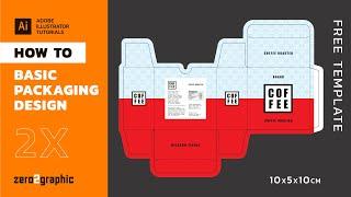 How to Basic Packaging Design in Adobe Illustrator (shape tools -path stroke -box template design)