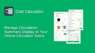 How to Manage Calculation Summary Display in Cost Calculator WordPress Plugin