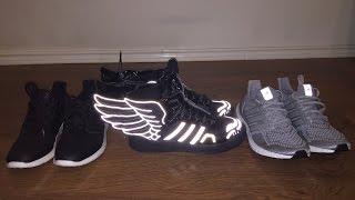 Adidas outlet shoe haul!! Ultra boost pure boost and Jeremy Scott 2.0 on feet review