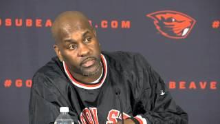 Gary Payton meets with the media before the CAL game, 1/11/14