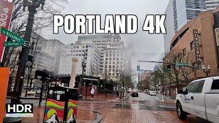 Portland Downtown, Old Town (Chinatown) and Pearl District Drive 4K