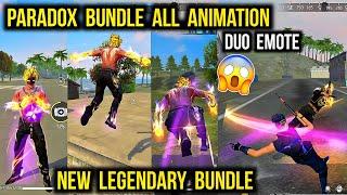 Paradox Bundle All Animation Gameplay - New Duo Emote | Free Fire Legendary Paradox Event