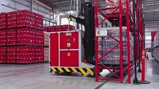 Laser Guided Vehicles system at Coca-Cola Femsa's bottling and distribution centre developed by OCME