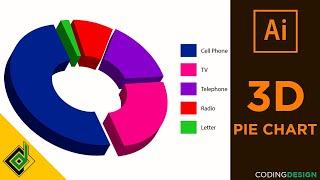 3D Pie Chart In Adobe Illustrator CC