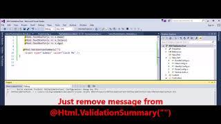 MVC -  How to remove summary (main) message from @Html ValidationSummary