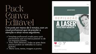 Template Canva Depilação a Laser – Com 25 Posts editáveis no Canva #templatecanva #templates #canva