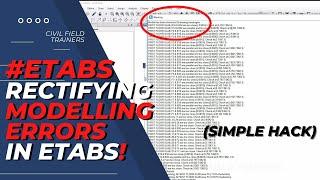 Etabs : Remove Check Warnings in Etabs and Fix Errors in Etabs Model