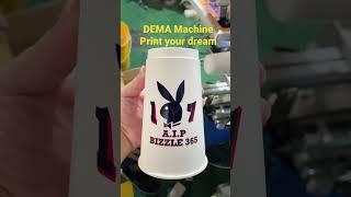 Screen printing machine for coffee cups with sensor two colors