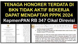 TENAGA HONORER ,TENAGA NON ASN TERDATA DI BKN TIDAK AKTIF BEKERJA, DAPAT IKUT PENDAFTARAN PPPK 2024