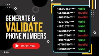 How To Generate & Validate Real Phone Numbers (Works Worldwide ) - Phone Number Validation