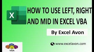 How to use String functions( Left, Right and Mid) in Excel VBA - Excel Avon