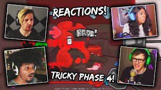 Youtuber's React To Tricky Phase 4! | Friday Night Funkin VS. Tricky | Expurgation