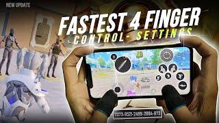 New  4 Finger Control settings + Code in BGMI,PUBGm / 4 finger layout setting, Claw code