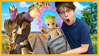 Guardians of the Galaxy Groot vs Thanos with FunQuesters Aaron & LB in Marvel Superhero Fan Film