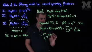 Properties of Moment Generating Functions: An Example.