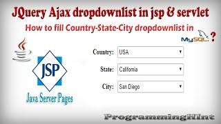 Fill JQuery and Ajax depedent(Country,State and City) multiple dropdownlist in jsp and servlet