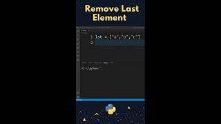 How to Remove Last Element from the List in Python ? #shorts