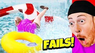 Reacting to the FUNNIEST Water SLIDE Fails