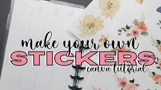 LOW COST/NO COST PLANNING | MAKE YOUR OWN STICKERS | CANVA TUTORIAL |