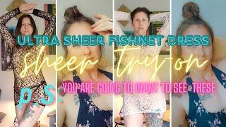 How Sheer Can We Go? Ultra Sheer Fishnet Dress Try-On Extravaganza!