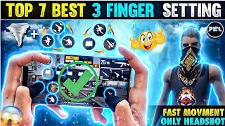 TOP 7 BEST 3 FINGER CUSTOM HUD FREE FIRE (MOVMENT+HEADSHOT) BEST 3 FINGER CUSTOM HUD IN FF 2024 