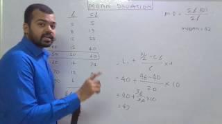 Mean Deviation from median Continuous series