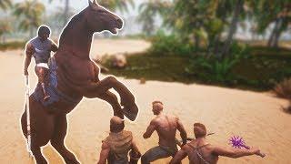 DESTROYING ENEMIES IN MOUNTED COMBAT - Conan Exiles Age of Calamitous Mod EP5