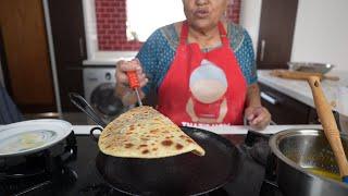 Making mushroom stuffed rotis - another delicious stuffed roti recipe!