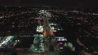 4K City Night Lights Drone Shot