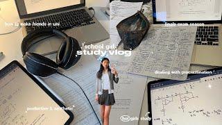 SCHOOL GIRL STUDY VLOG ⋆ᝰ ˎˊ˗ productive finals season, cramming in 24 hours, bday haul