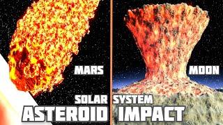 Solar System Asteroid impact craters Size Comparison ️