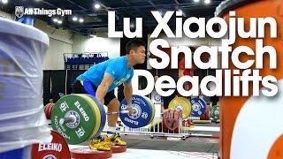 Lu Xiaojun Deficit Snatch Grip Deadlifts 2015 World Weightlifting Championships
