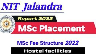 MSc Placement 2022 in NIT Jalanadar