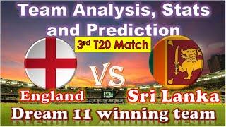 ENG Vs SL 3rd IS T20 MATCH Dream11 Winning Team, ENG Vs SL Dream11 Prediction,SL VS ENG DREAM11 TEAM