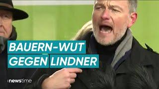 Bauern-Wut in Berlin: Christian Lindner minutenlang ausgebuht